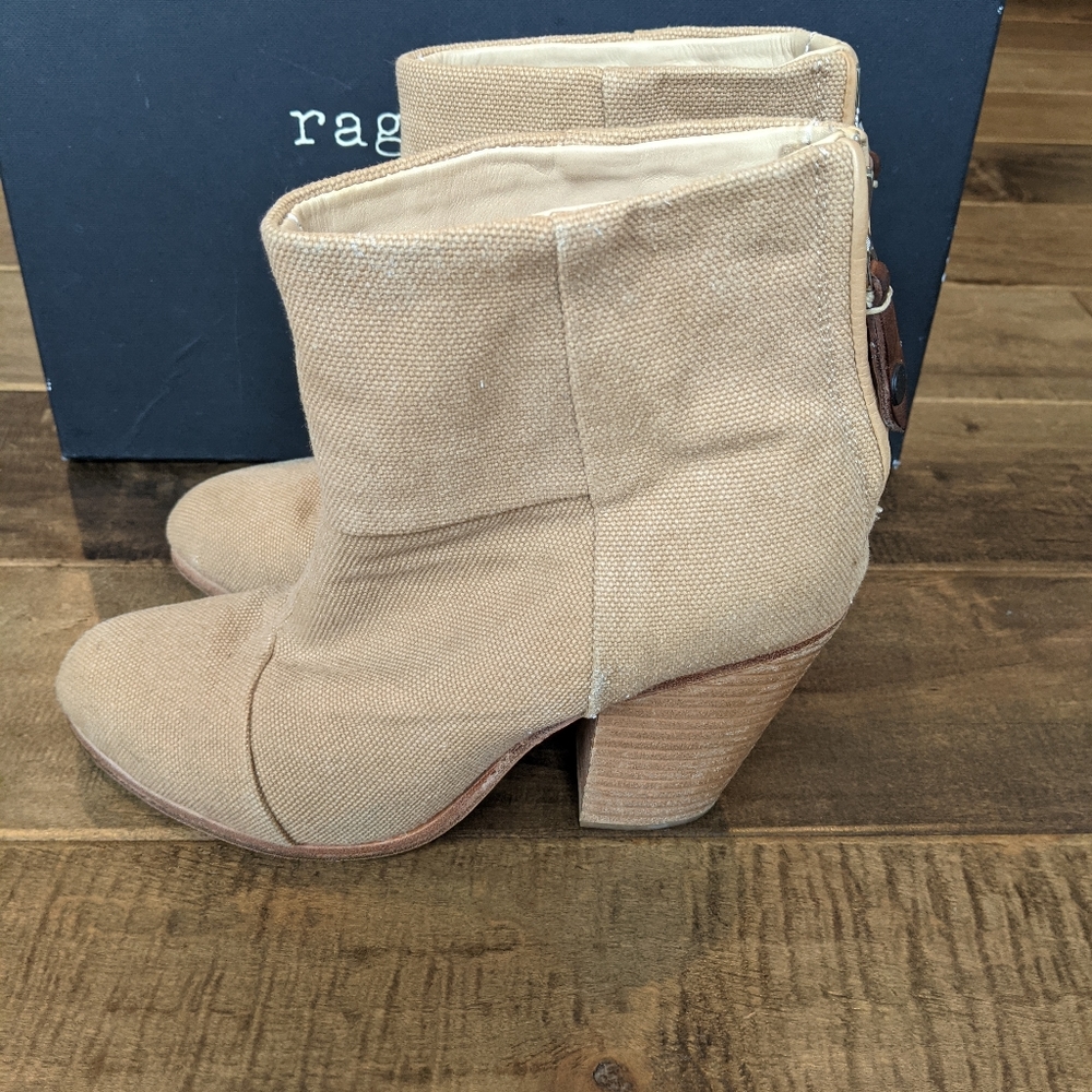 Rag & Bone Newbury Canvas Bootie Size 37 Tan/Came… - image 3